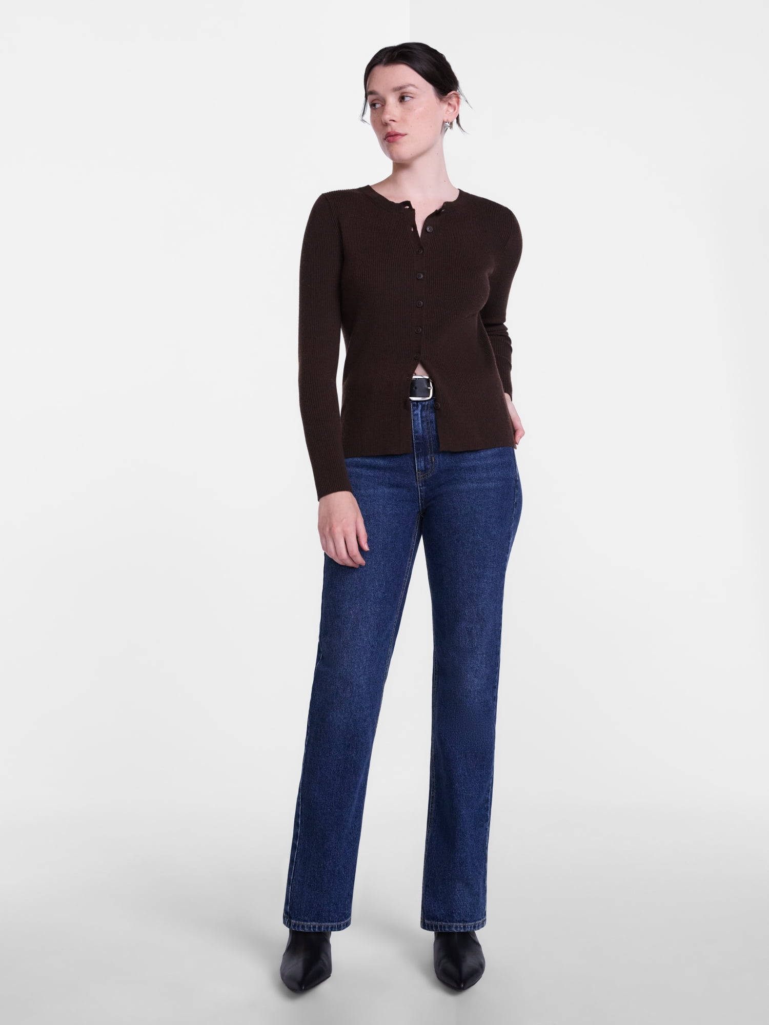 Scenario Women's High Rise Straight Leg Jeans, 30" Regular, 28" Short Inseam, Sizes 0-20, 10S-16S
