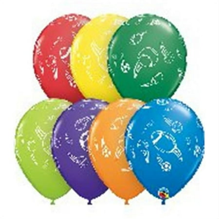 Qualatex 89737 11 in. Sports Balls Assorted Carnival Latex Balloon