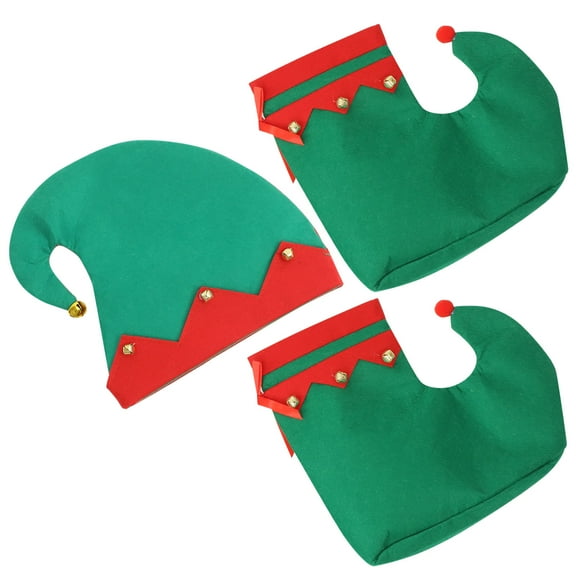 TINKSKY Kids Elf Shoe Covers and Hat 1 Set Non-woven Cloth for Small Children Cosplay Props