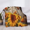thumbnail image 4 of Throw Blanket for Couch - Yellow Sunflower Butterfly Soft Comfy Lightweight Cozy Warm Throw Blanket, Fuzzy Plush Flannel Blanket & Throws for Sofa and Bed All Season, 4 of 8