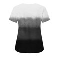 thumbnail image 4 of VERUGU Shirts for Women Fashion Short Sleeve V-Neck Tops Working Uniform Printing Pocket Blouse Tops Gray S, 4 of 4