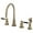 Antique Brass, variant on Kingston Brass KS8727DKLBS Kaiser Double-Handle 4-Hole Widespread Kitchen Faucet with Brass Sprayer in Brushed Brass
