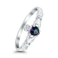 thumbnail image 2 of Claddagh Heart Promise Ring Rainbow CZ 925 Sterling Silver Size 7, 2 of 7