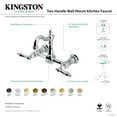 thumbnail image 7 of Kingston Brass KS2442AL Heritage Double-Handle Wall-Mount Bridge Kitchen Faucet, Polished Brass, 7 of 7