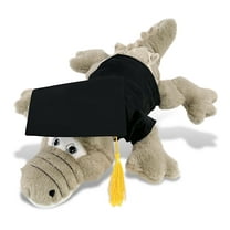 DolliBu Grey Alligator Large Graduation Plush Toy - Super Soft Graduation Stuffed Animal Dress Up with Gown and Cap with Tassel - Cute Congratulatory Graduation Gift - 17 Inches