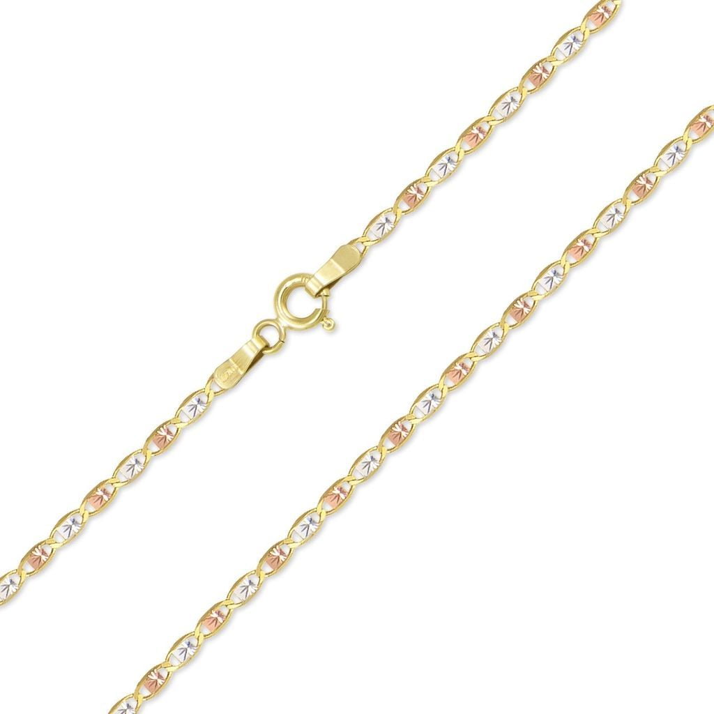 10K Solid Yellow Gold Diamond Cut 1.5mm Valentino Link Chain Necklace 16"-24" 