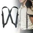 thumbnail image 2 of Segolike Suspenders for Men, Versatile Comfortable Pants Utility Elastic Lightweight Suspender for Dance Group Business Commuting Wedding Dress Up Dark Gray, 2 of 8