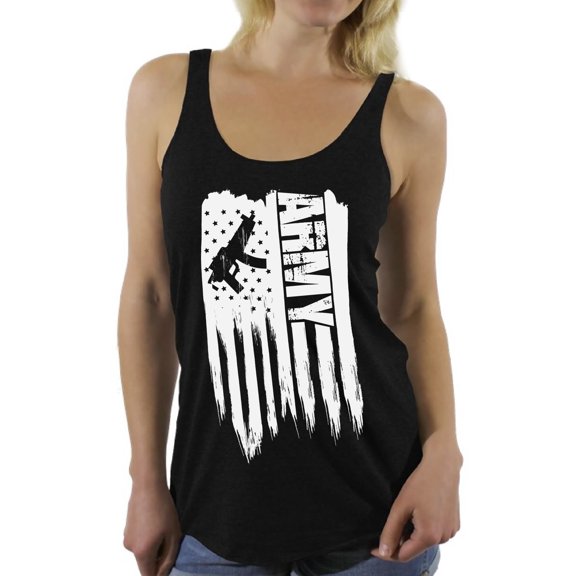 Awkward Styles American Flag Army Women Racerback Tank Top 4th of July Gifts USA Flag Army Shirt for Women Made in the USA Vintage USA Army Women Tank USA Pride Military Top for Women