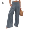 thumbnail image 4 of Pantalones Sonducket Mujer Verano Primavera Largo Suelto Casual Cintura alta Gris S, 4 of 5