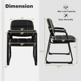 thumbnail image 3 of Costway Waiting Room Chair Set of 2 Upholstered Guest Conference Chair with Armrest Black, 3 of 9