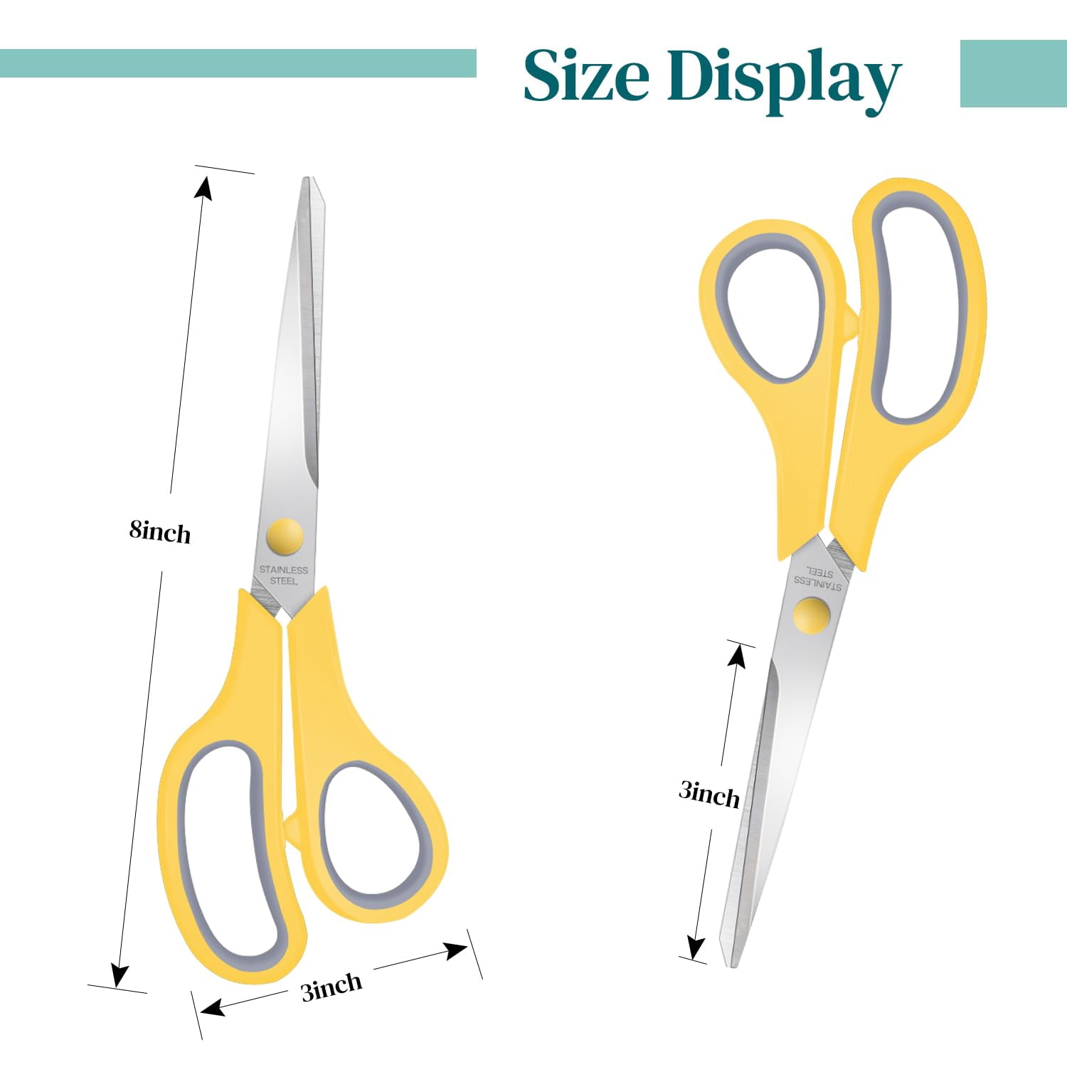 48 Packs 8" Sewing Craft Bulk Multipurpose Heavy Duty Paper Stainless Steel Shears For Home Office Student Teacher Supplies