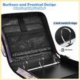 thumbnail image 4 of Purple Fox Printed Zipper Binder with Handle&Shoulder Strap 2 inch 3 Ring 500+300 Sheet Capacity File Folder Organizer, 4 of 8