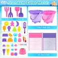 thumbnail image 3 of Set de juguetes de playa Dreamon, cubo de arena plegable con moldes para niños, 3 of 7