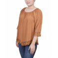 thumbnail image 2 of NY Collection Womens Petites Lace Peasant Blouse, 2 of 3
