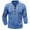 Blue, variant on DGXTA Men's Cotton Linen Shirt Casual Loose Long Sleeve V Neck Lace Up Tee Shirts Summer Top