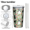 thumbnail image 4 of Cute Bulldog Dog and Flower Florals 10oz Tumblers Stainless Steel Tumbler with Lid and Straw,Vacuum Insulated Double Wall Travel Tumbler Cups with Cleaning Brush for Coffee, Tea, 4 of 4