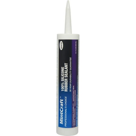 Mintcraft Professional Choice Silicone Rubber Sealant, 10.1 oz, Cartridge, White, Paste per 12