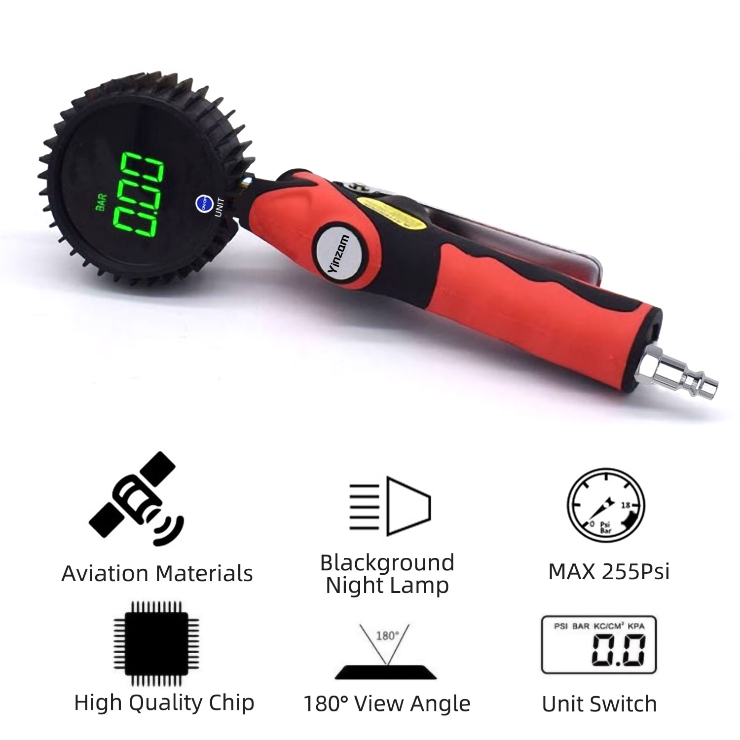 Yinzam Vehicle Heavy Duty Digital Tire Pressure Gauge with