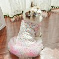 thumbnail image 3 of HQREA Floral Dog Tutu Dresses for Small Dogs Summer Clothes Female Cute Puppy Vest with D-Ring Holiday Birthday Outfits Cat Skirt, 3 of 6