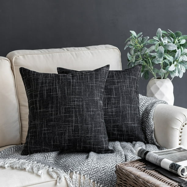 Phantoscope Soft Textured Linen Burlap Series Decorative Throw Pillow