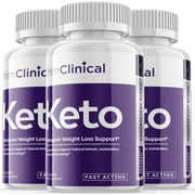 (3 Pack) Trim Clinical Keto - Supplement for Weight Loss - Energy & Focus Boosting Dietary Supplements for Weight Management & Metabolism - Advanced Fat Burn Raspberry Ketones Pills - 180 Capsules