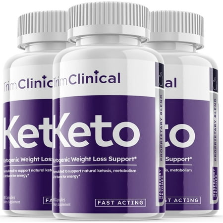 (3 Pack) Trim Clinical Keto - Supplement for Weight Loss - Energy & Focus Boosting Dietary Supplements for Weight Management & Metabolism - Advanced Fat Burn Raspberry Ketones Pills - 180 Capsules