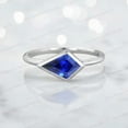 thumbnail image 5 of KANISHKAGEMS&JEWELS 2Ct 9x7mm / Kite Cut Sapphire Wedding Ring Rose Gold Plated Solitaire Jewelry Bezel Set Proposal Ring Anniversary Gift For Wife, 5 of 5