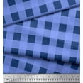 thumbnail image 3 of Soimoi Blue Moss Georgette Fabric Check & Dots Printed Fabric 1 Yard 44 Inch Wide, 3 of 3