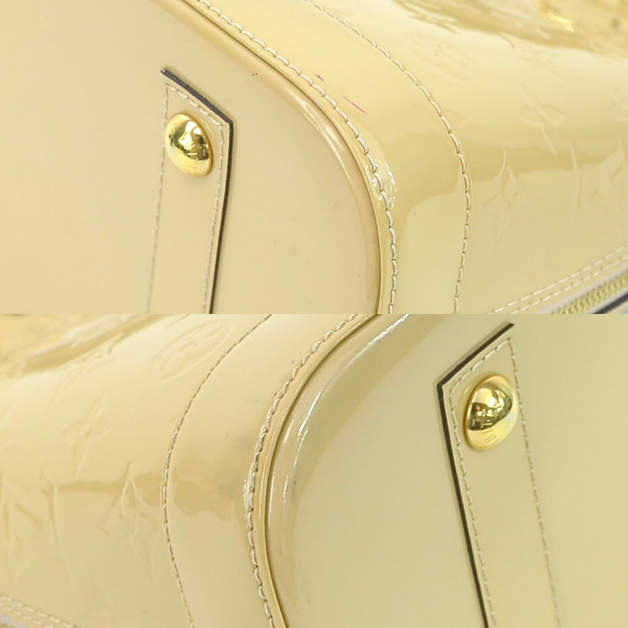 Authenticated used Louis Vuitton Handbag Monogram Vernis Alma PM Citrine (Light Yellow) Patent Leather Women's M90101, Adult Unisex, Size: (HxWxD)