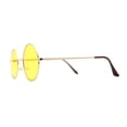 thumbnail image 4 of Pop Color Lens Iconic Hippie Round Circle Lens Metal Sunglasses Gold - Yellow, 4 of 5