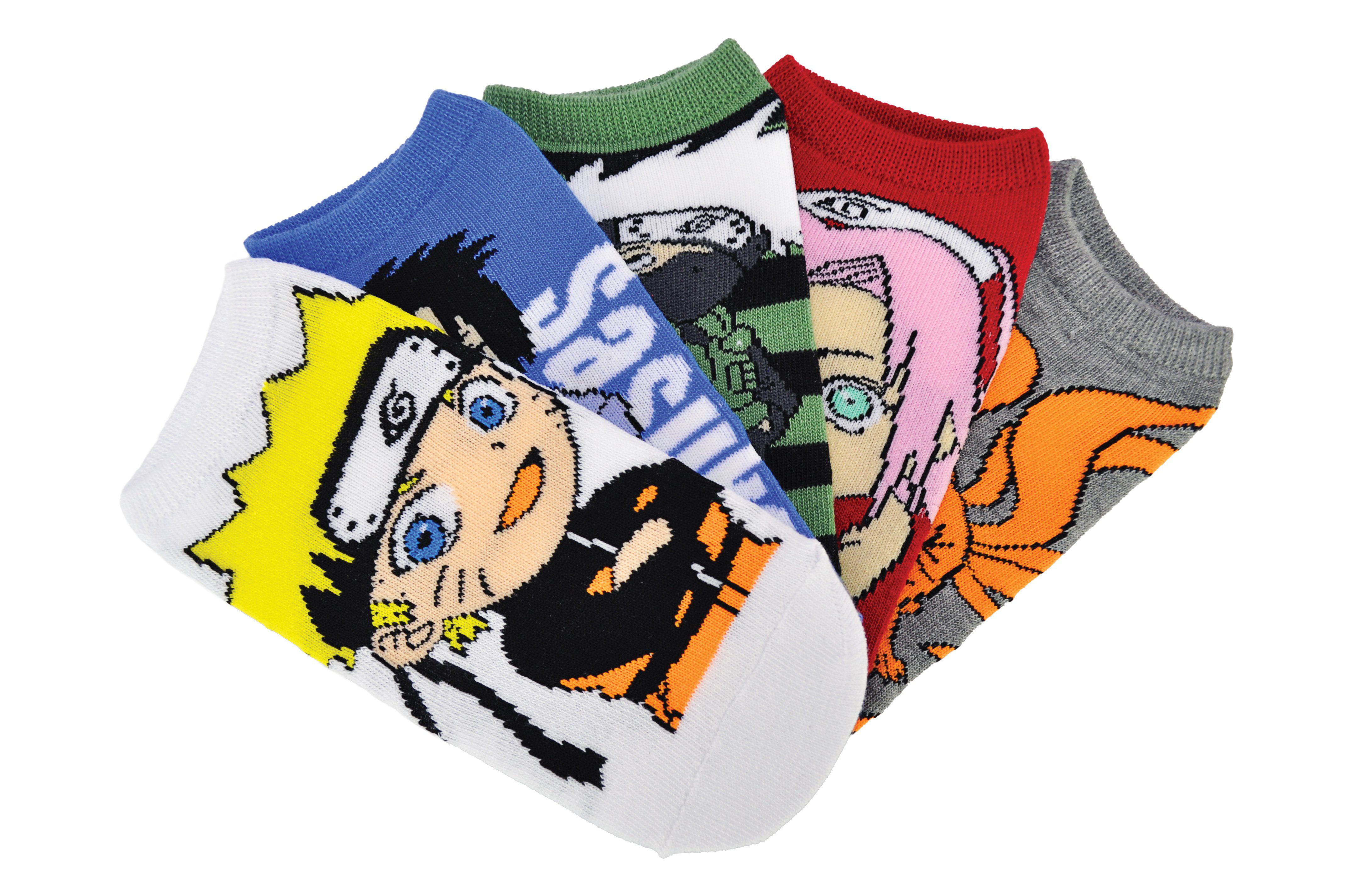 Naruto Shippuden - Naruto Shippuden Kids 5 Pair Pack Lowcut Socks ...