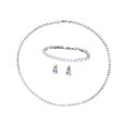 thumbnail image 3 of Conjunto de Joyas Jinwen Pendientes Pulsera Clavícula Fiesta Boda Mujeres Niñas, 3 of 8