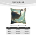 thumbnail image 4 of Fotbe Majestic Ostrich In Forest Pattern Velvet Decorative Throw Pillow Covers with Elegant Piping, Soft Plush Cushion Cover for Sofa, Bed, Car, Office-16"x16", 4 of 8