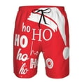thumbnail image 3 of Sikiie Saying Ho Ho Ho Print Men's Beach Shorts, High Elastic Quick-drying Shorts - with Drawstring and Slip Pockets, Suitable for Beach, Sports, Vacation-Small, 3 of 6