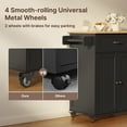 thumbnail image 5 of Lofka Kitchen Island Cart with Storage on Wheels, Microwave Stand with Spice Rack & Towel Rack, Black Rolling Kitchen Cart with Drawer, Adjustable Shelf for Small Kitchen, Dining Room, 5 of 11