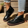 thumbnail image 2 of Chaussures de Course pour Femmes Chaussures Décontractées d'Hiver Bottines Couleur Unie Bout Rond Fermeture Éclair Latérale Plates, 2 of 9