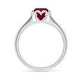 thumbnail image 2 of ANGARA Natural Classic Bezel-Set Round 1.4 ct Ruby Floral Engagement Ring in 14K White Gold for Women (Size-7mm) | July Birthstone Jewelry for Her, 2 of 9