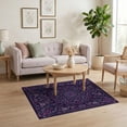 thumbnail image 3 of ODIKA 4'x6' Maximalist Central Emblem Delicate Blooming Petals Interlocking Design Washable Area Rug None for Bedroom, Reading Nook, Pet Friendly & Non-Shedding, 3 of 7