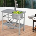 thumbnail image 2 of Stainless Steel Kitchen Sink 29.5x15.7x29.5in Drop-In Left Flat Platform Right Single Bowl Modern Rust-Resistant with Faucet Compact for Small Kitchens, 2 of 6