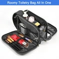thumbnail image 2 of Toiletry Bag for Men Water-resistant Large Travel Shaving Grooming Dopp Kit Bathroom Organizer PU Leather Portable Cosmetic Storage Bag Black, 2 of 10
