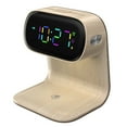 thumbnail image 5 of Digital Alarm Clock with Wireless Fast Charging Station 15W Touch Smart Bedside Lamp, 3-Color Night Light for Living Room, Bedside, Heavy Sleepers (White + No Adapter), Home Holiday Gift, 5 of 5