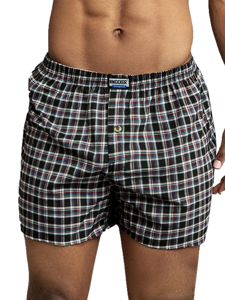Knocker Men's 6 Cotton Plaid Boxer Shorts Underwear-3XL-Assorted ...