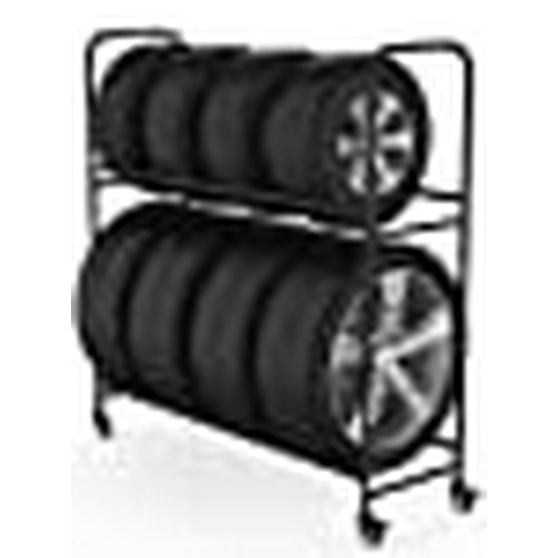 Rolling Tire Rack â€“ Metal, Adjustable, Tire Stand & Protective Cover,  Included 4 Adjustable non rolling Legs [Updated 44'' L With 4 Wheels  included] 