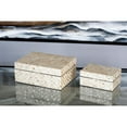 thumbnail image 3 of DecMode Handmade Cream Mother of Pearl Shell Decorative Box with Hinged Lid, 2 Count, 3 of 18