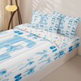 thumbnail image 3 of Castle Fairy Blue Cherry Bow Letter E Zipper Full Size Comforter Sets with Fitted Sheet and 2 Pillowcases for Girls,Cartoon Fruit Zipper Bedding Set,4pcs,Reversible, 3 of 6