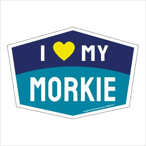 I Love My Morkie Hexagon Shaped Magnet