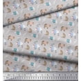thumbnail image 2 of Soimoi Gray polyester Crepe Fabric Bear Animal Print Sewing Fabric Yard 42 Inch Wide, 2 of 3