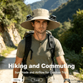 thumbnail image 2 of WKSCLPAI Wide Brim Solar Fan Hat - Clearance Sale! Fishing Hat with 2 Built-in Solar Fans, 3-Speed Adjustable & USB Rechargeable, Dual Power Mode Sun Hat for Men Women Outdoor, 2 of 7