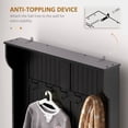 thumbnail image 4 of HOMCOM 3-In-1 Hall Tree Storage Bench and Coat Rack with 5 Steel Double Hooks, and Anti-Topple Anchor for Entryway, Black, 4 of 9