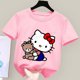 thumbnail image 3 of Camiseta de Hello Kitty para niños y niñas, ropa bonita de dibujos animados, ropa con estampado de figuras de Anime, Top rosa, regalo de verano, 3 of 5